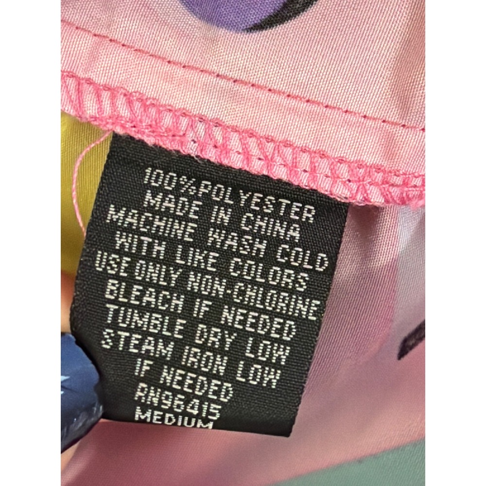 Super Massive Windbreaker Womens Medium Pink 80s Geometric Retro Half Zip Hooded - Picture 5 of 5